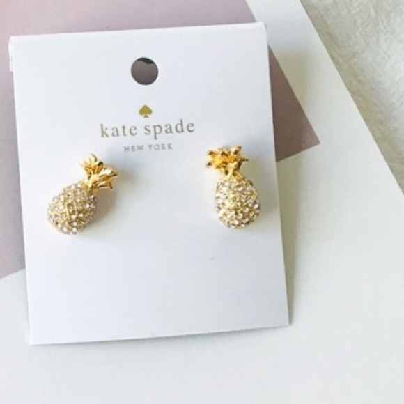 Kate Spade By the Pool Pineapple Earring & Gold-tone Ring - Picture 2 of 7
